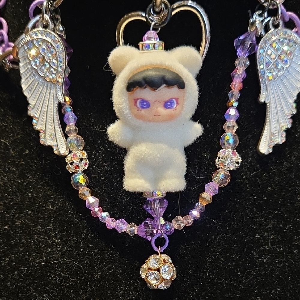 Whimsygoth Black and Purple Angel Choker